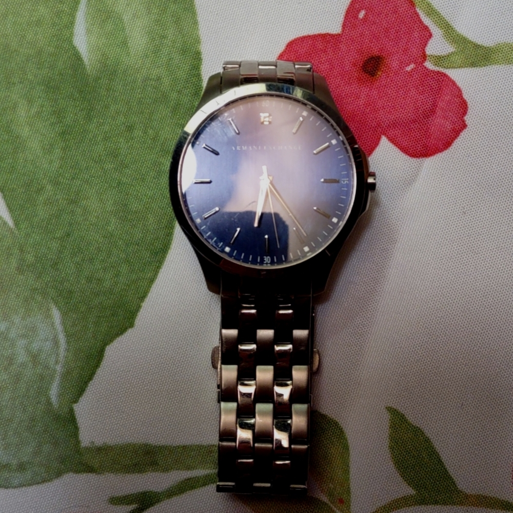 Stainless Steel Armani Exchange men's watch.